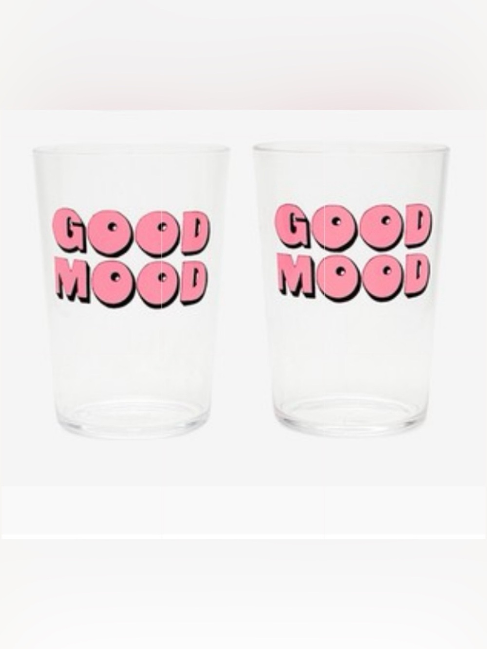 *NEW* ban.do Pink 'Good Mood' Cocktail Tumblers - Set of 2 - Picture 2 of 3
